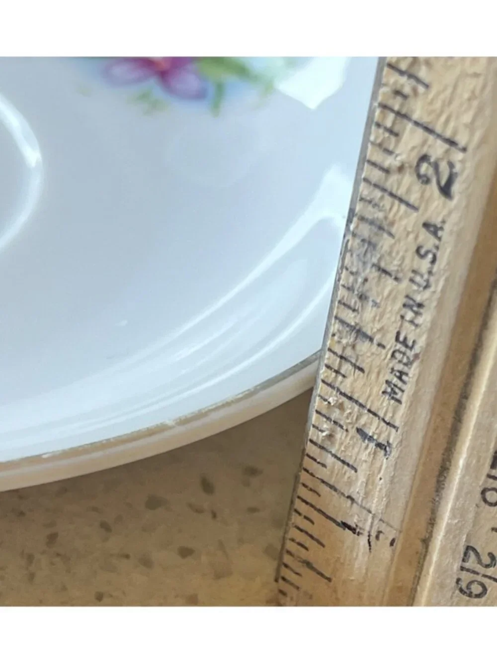 Saucer Violets Porcelain Gold Rim 5.5